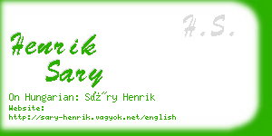 henrik sary business card